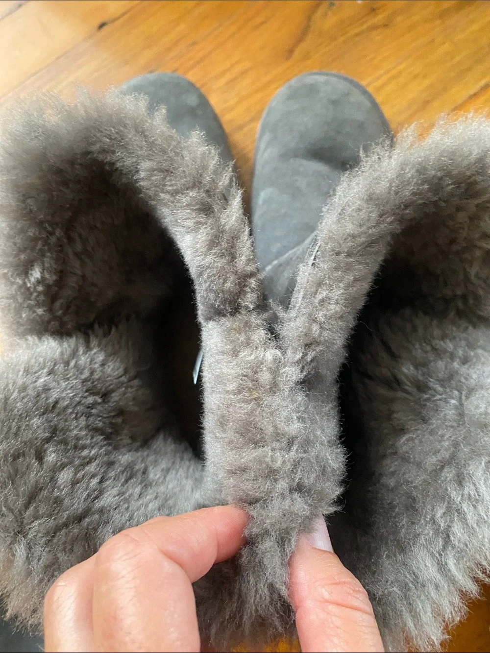 Women's Authentic UGG Gray Bailey Boots Bling Shearling Cuff excellent
